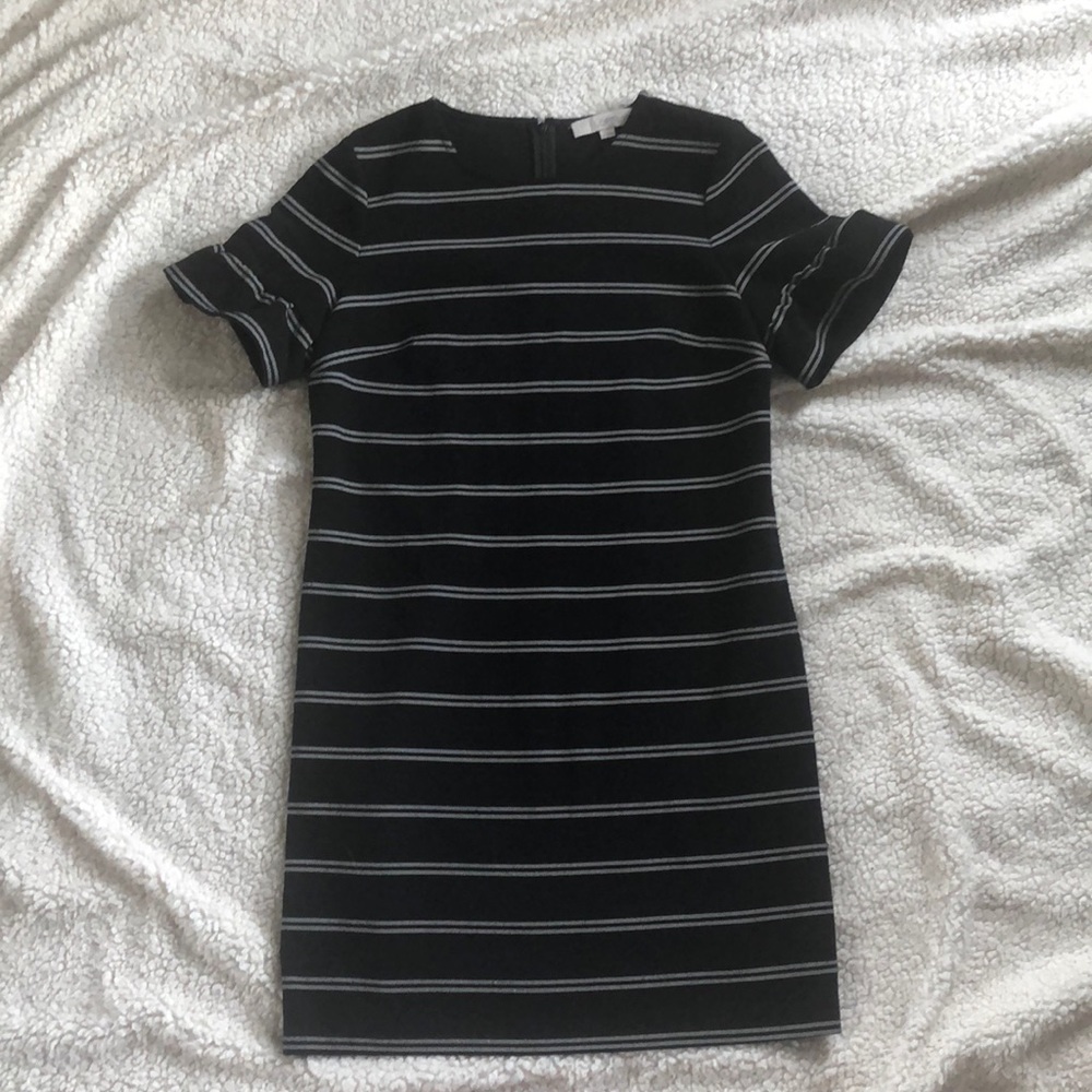 Loft Black Striped Dress